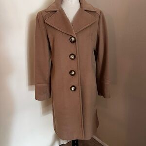 Kors Michael Kors Tan Coat with Statement Buttons